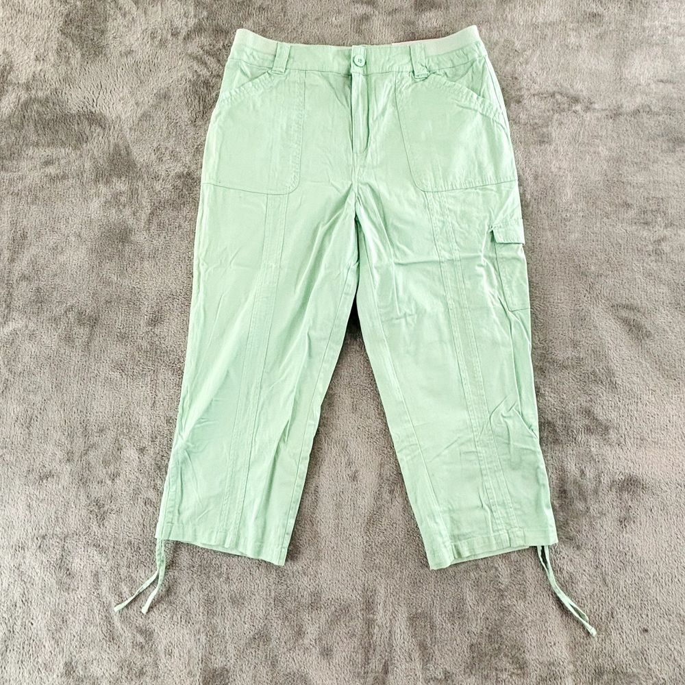 Christopher & Banks Classic Fit Capri Womens 10 Mint Green Stretch Elastic Waist